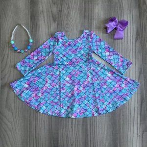 Girls Boutique mermaid Scale twirling dress size 12/18 m   (NEW)